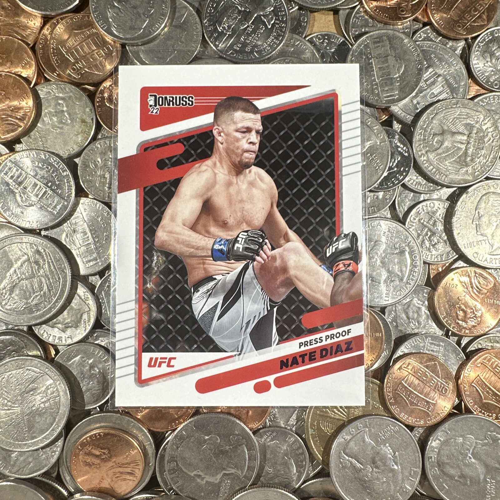 2022 Donruss UFC #46 Nate Diaz Press Proof Purple Parallel