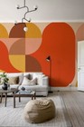 Abstract Geometric Mid-Century Wallpaper Wall Mural (Peel & Stick) HappyWall