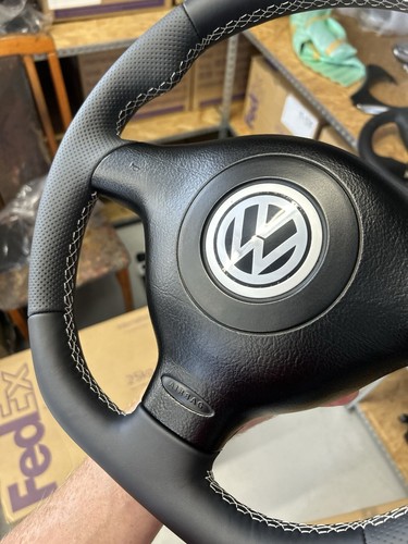 VW Golf Mk4 GTI R32 Steering Wheel Flat Bottom Passat B5 Custom Leon White - Bild 9 von 18