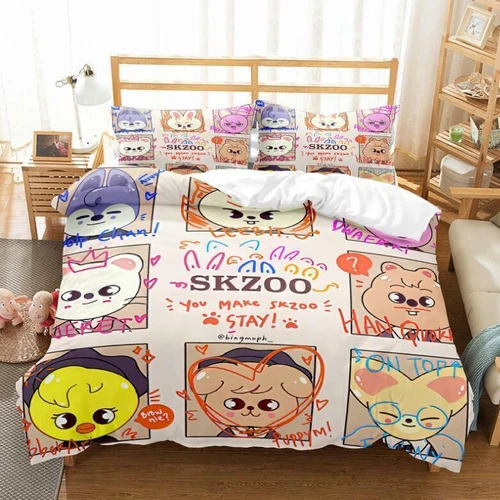 Stray Kid SKZOO Bedding Set Quilt/Duvet Cover Single Double King Pillowcases UK - Picture 5 of 31