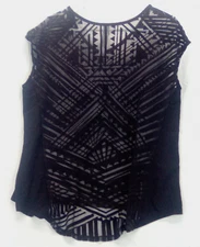 Cute Loose Tank Top Pure Energy Size 1x Black Translucent