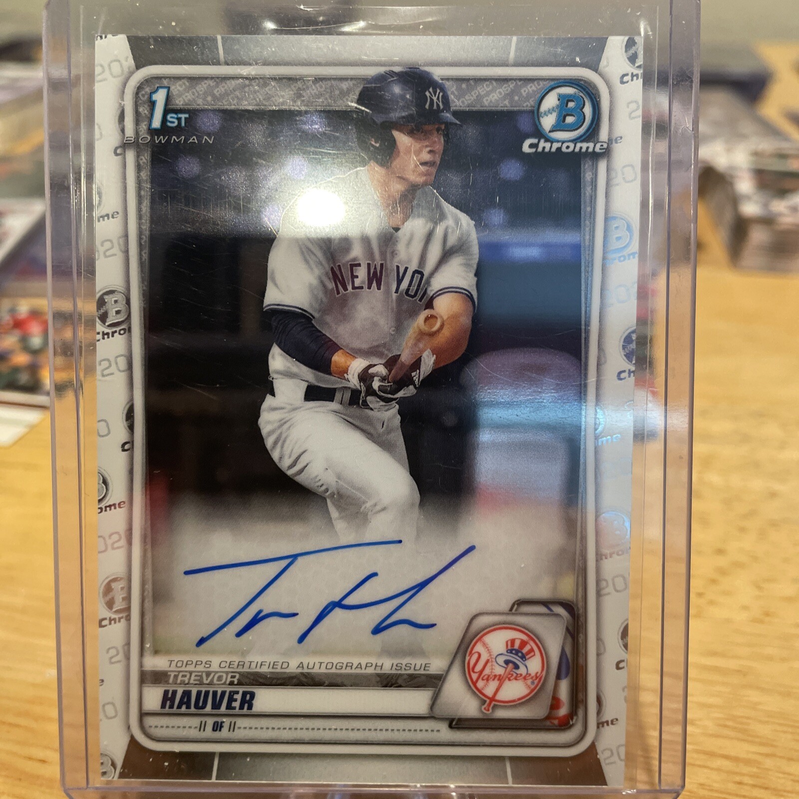 2020 BOWMAN CHROME AUTOGRAPHS 1ST RC TREVOR HAUVER NEW YORK YANKEES AUTO H6720