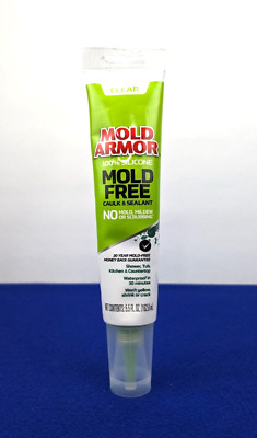 Mold Armor 5.5 oz Mold Free 100% Silicone Kitchen Bath Caulk & Sealant CLEAR
