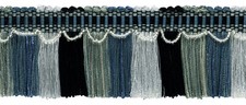 Cut Fringe Trim with Beads and Woven header, Color VL10 Sold By The Yard 