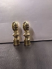Pair Of Art Deco Brass Lamp Finials 1/4-27