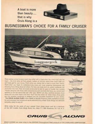 1961 Cruis Along El Dorado 33 Cabin Cruiser Boat Vintage Print Ad