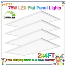 LED Panel Light 2x4FT 75W,Recessed Edge-Lit Drop Ceiling Troffer Light 7800lum