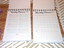 2 X DAILY, WEEKLY , MONTHLY BLANK NOTEPAD PLANNERS  GOALS , SPIRAL