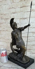 Art Deco Large Odysseus Roman Warrior Bronze BW Sculpture Statue Figurine