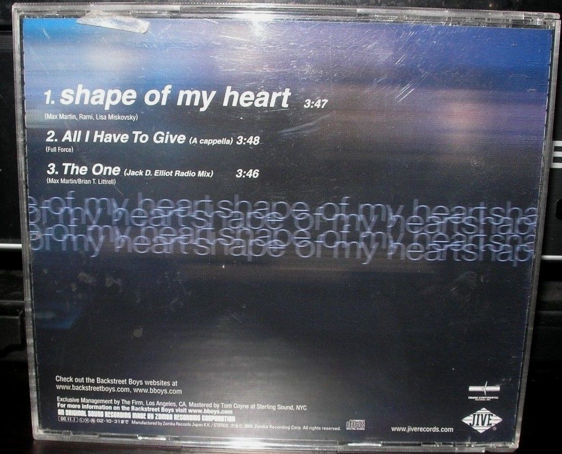 BACKSTREET BOYS SHAPE OF MY HEART JAPAN CD SINGLE ALL I HAVE TO