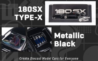 ミニカー 1/64 Microturbo Nissan 180SX type x MicroTurbo 1:64 Custom 180SX Type X - Metallic Black