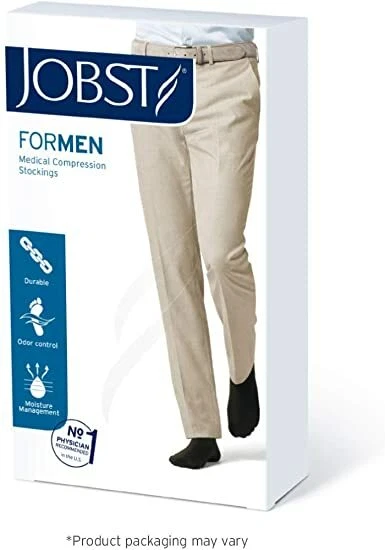 JOBST forMen Calcetines Acanalados Hasta la Rodilla Punta Cerrada 15-20mmHg (Caqui) Pequeños Foto 3 de 4