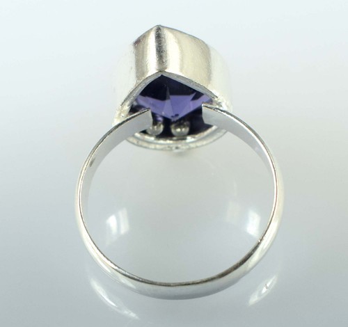 Natürlich Violett Amethyst 14 Karat Birne Edelstein Certified Herren Ring Glück - Bild 7 von 7