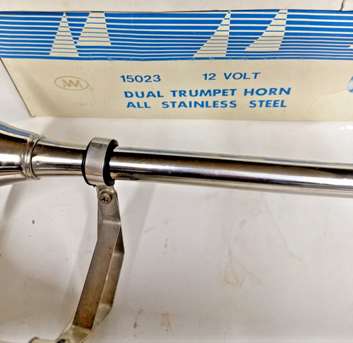 Horn AAA 15023 12vdc Stainless Steel Dual Trumpet Marine Boat Yacht RV Truck - Picture 2 of 8