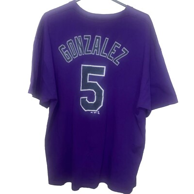 コロラドロッキーズ ゴンザレス ユニフォーム MLB MAJESTIC COLORADO ROCKIES CARLOS GONZALES 5 JERSEY purple T