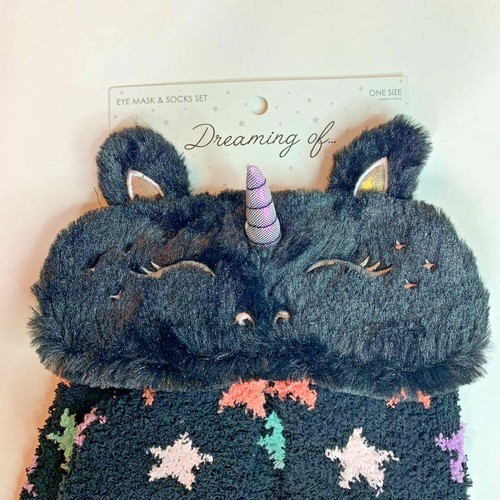 Dream Of Augenmaske & Socken Set Cozy Panda Damen Mädchen schwarz weiß One Size NEU - Bild 2 von 4