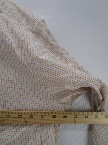 Jeff Rose Shirt Men XL Beige Button Down Checkered Long Sleeve Woven Italy * - Picture 6 of 11
