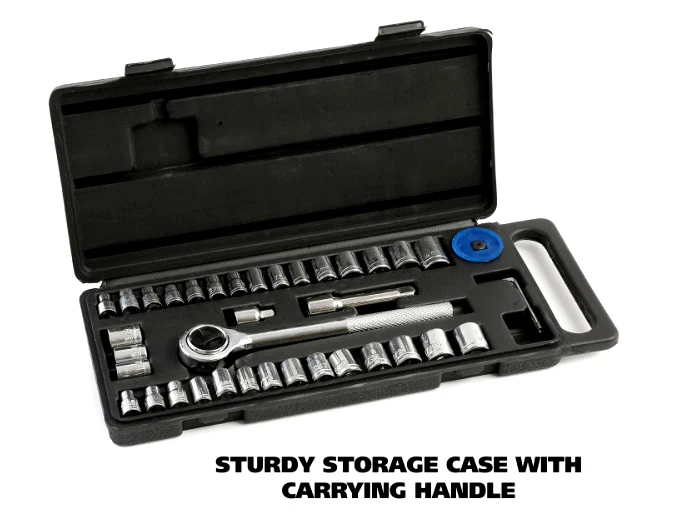 Great Neck 1/4in & 3/8in Drop Forged Steel Ratchet & Socket Set - 40 Pc - Image 3 of 4