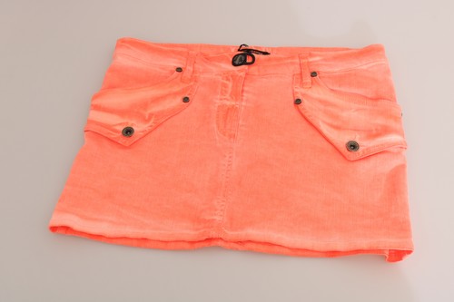 PLEIN SUD JEANIUS Skirt Orange Cotton Stretch Casual Mini IT36/US2/XS RRP $260 - Picture 7 of 11