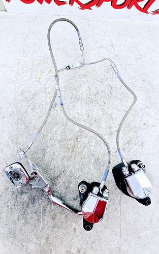 1998 HARLEY FLH ROADKING Dual Caliper Braided Hose +11/16 Chrome Master Cylinder - Picture 2 of 20
