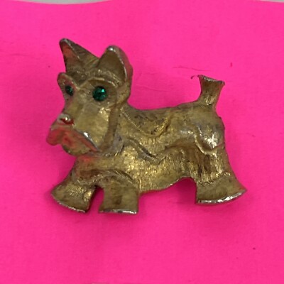 Vintage Scottish Terrier Pin Brooch Signed J.J.