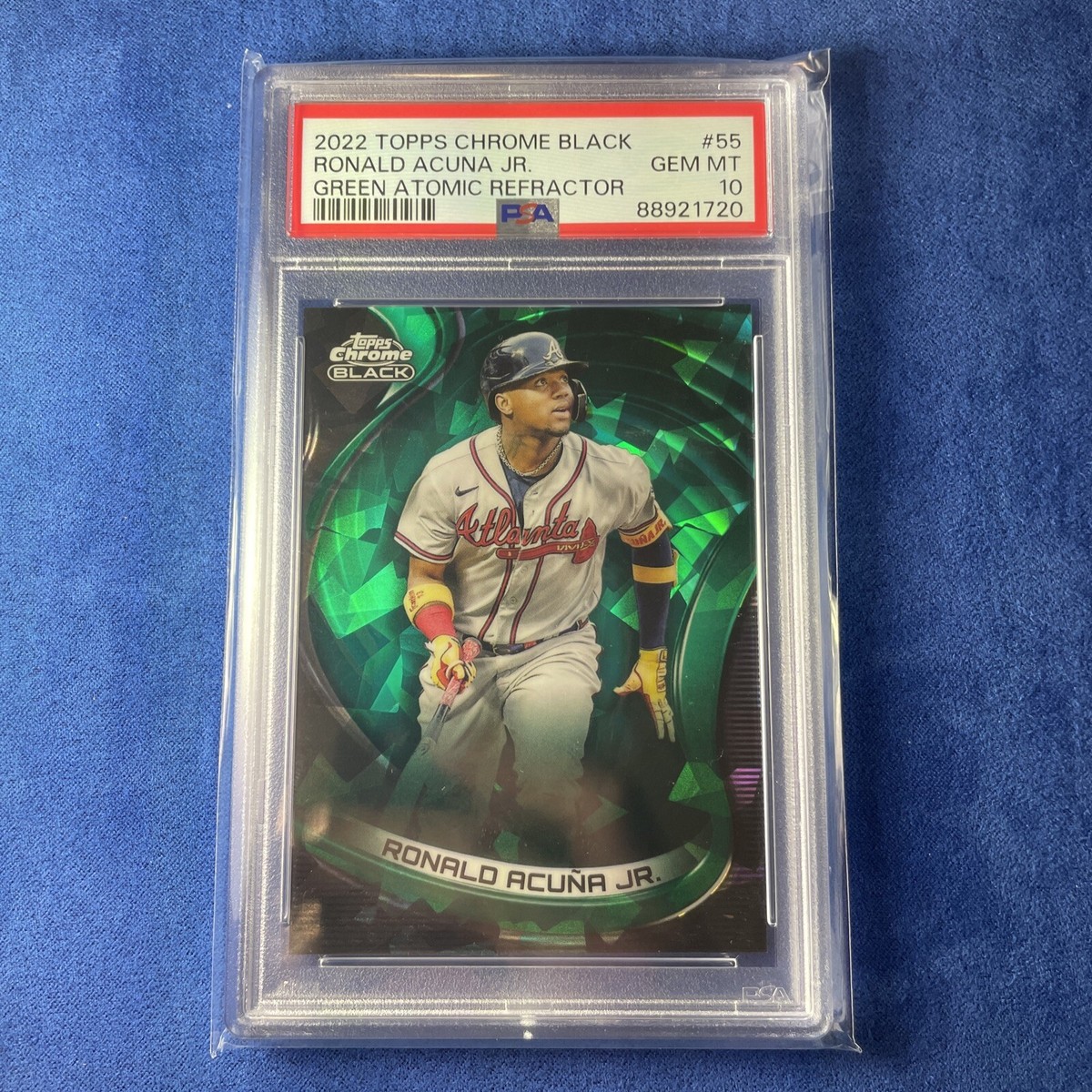 2022 Topps Chrome Black Green Atomic Ref. Ronald Acuna Jr. #55 PSA 