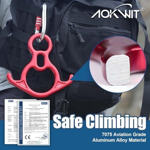 8 Anneaux De Corde Descendeur 50KN – Matériel Escalade Et Secours (noir, 17cm)