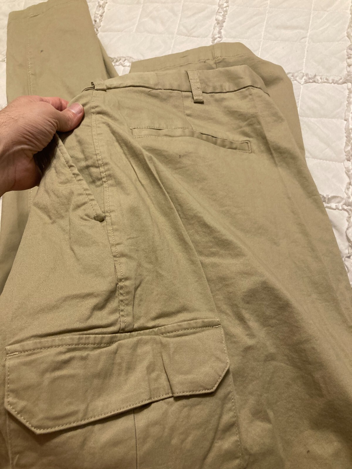 Haggar classic fit stretch tan khaki pants Cargo comfort  50 waist 50x32 NWT NEW