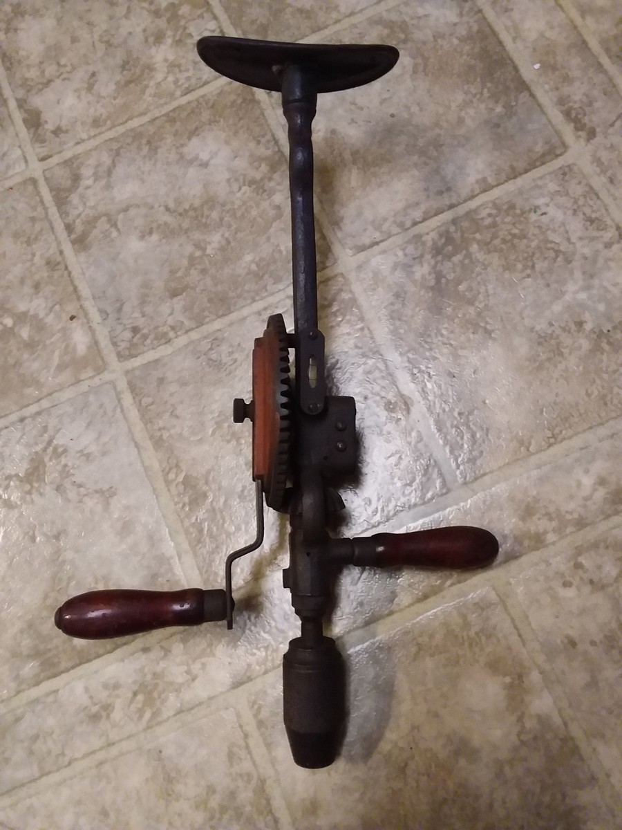 Antique Hand Shoulder Breast Plate Drill BIT BRACE MILLER FALLS No