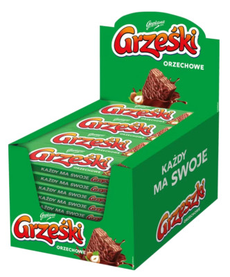 36 x Goplana GRZESKI Walnut Wafers in Milk Chocolate BOX 36 x 36g / 45.5oz