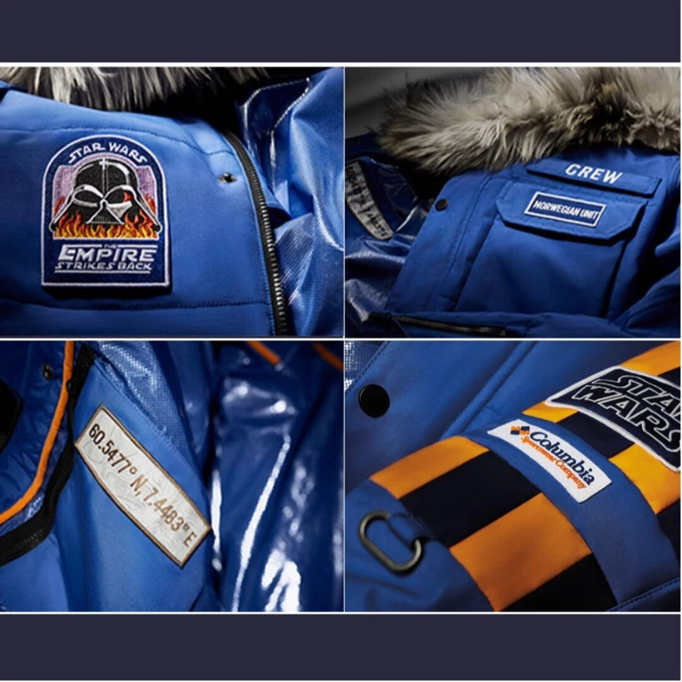 Columbia x Star Wars Empire Crew Strikes Back Parka Chaqueta Talla S Azul Japón - Imagen 2 de 4