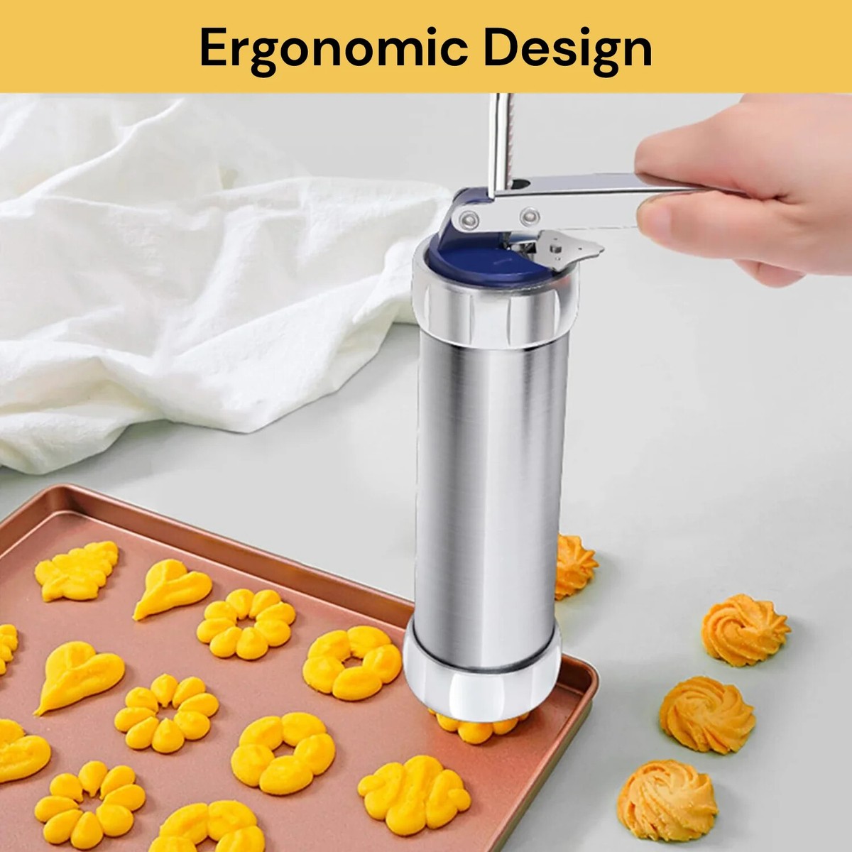 Cool Cook Cookie Press Machine Stainless Steel Biscuit Extruder