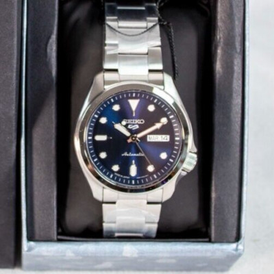 Seiko 5 Sports Automatic 24-Jewel Stainless Steel Watch with Blue Dial