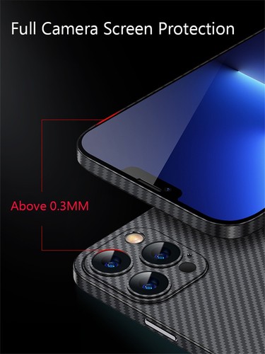 Coque texturée ultra fine en fibre de carbone pour iPhone 16 15 14 13 12 Pro Max 11 XR 8 - Photo 5 sur 7