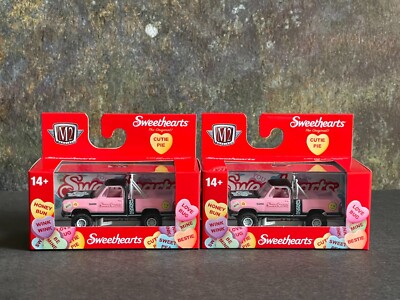 M2 MACHINES 2025 SWEETHEARTS 1979 DODGE 150 MACHO POWER WAGON VALENTINE Lot of 2