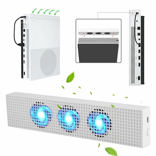 For Xbox One S Cooling Fan with 2 USB Ports Hub and 3 H/L Speed Adjustment