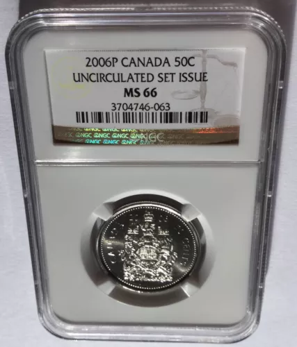 2006 P CANADA NGC MS66 UNCIRCULATED SET ISSUE 50C!!!