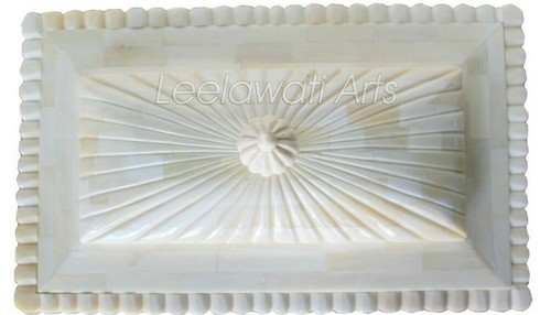 Indian Luxury High Quality Bon Inlay White Carvin Storege Box - Picture 5 of 6