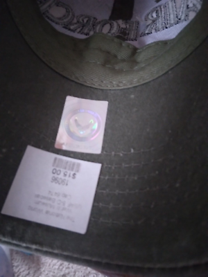 Green USAF Baseball Cap - Air Force Peaked Sun Hat American Cotton One Size New - Foto 3