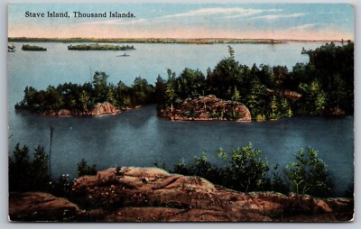Stave Island Thousand Islands Birdseye View NY C1900's DB Postcard L14