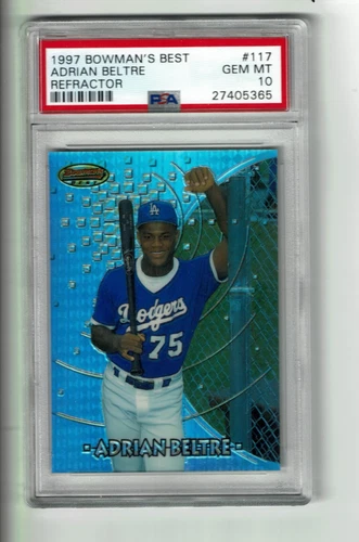 (Rare) 1996 Bowman's Best Adrian Beltre Refractor Rookie Card PSA-10 (POP 18)