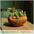 5.7" Creative Succulent Pot Cat Bamboo Basket Fairy Garden Decoration Flower Pot