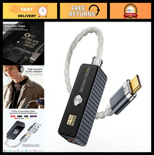 Portable USB C DAC Headphone Amplifier, 3.5mm Audio Adapter Dongle, Hi-Res 32bit