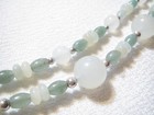 STERLING SILVER 23" DOUBLE STRAND GENUINE JADE BEADED NECKLACE — photo 2