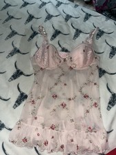 Victoria s Secret Babydoll Lingerie with Floral Embroidery 34c