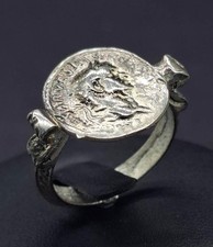 Antique Old Vintage Central Asian Jewelry A Roman Coins Sliver Tone Ring