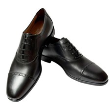 NEW Ferragamo RILEY Leather 9.5 EE Cap Toe Gancini Oxford Mens Black Dress Shoes