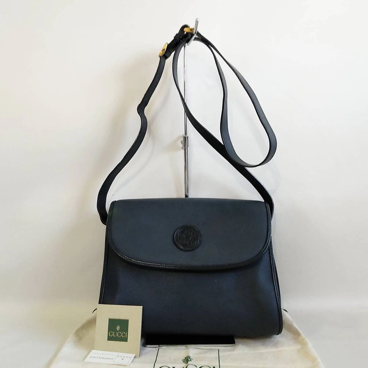 Sac bandoulière Gucci cuir bleu marine logo Gg 611B332