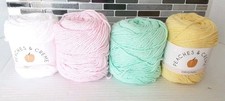 Lot 4 New Peaches And Cream Yarn Baby Colors Sunshine White Pink Green