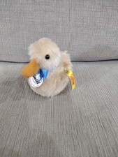 Steiff Williams Sonoma Mohair Yellow Chick Blue Ribbon
